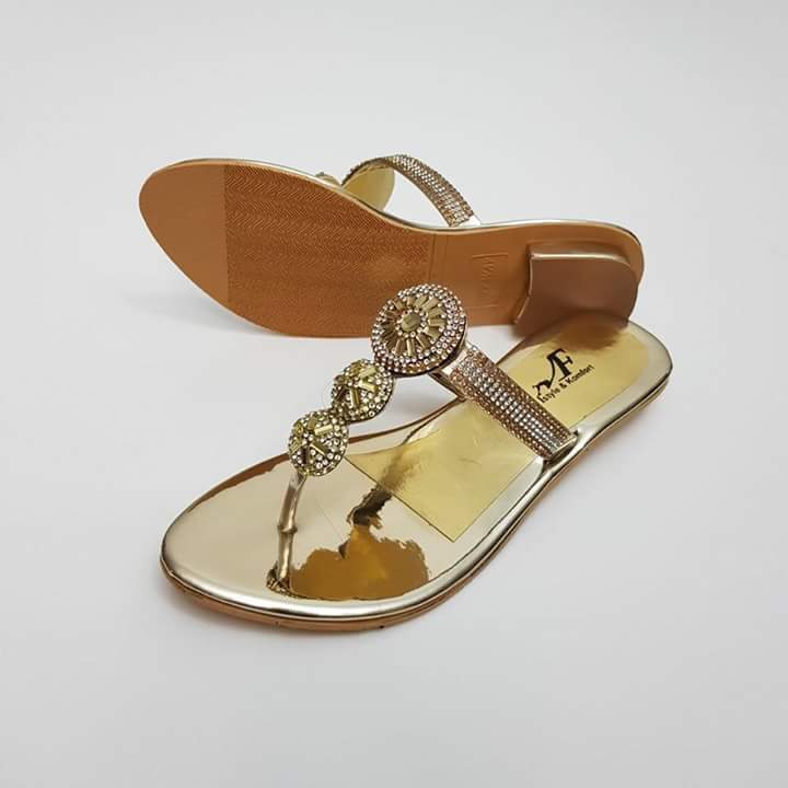 shoppingexpress.pk: Golden Flat Slippers Online Shopping in Pakistan